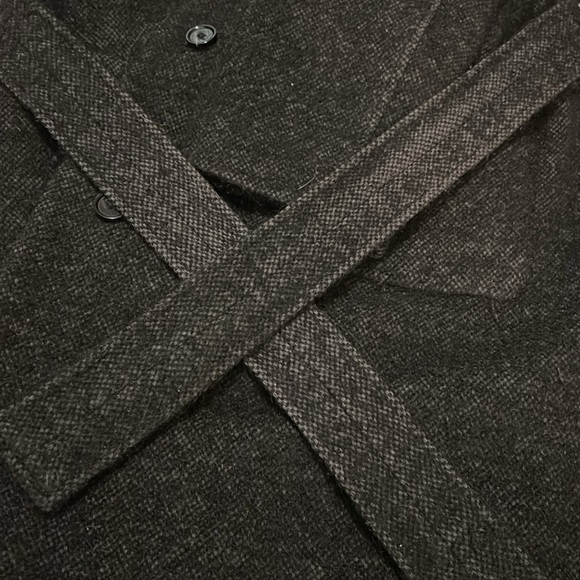 Aritzia Wilfred Broquerie Long Wool Alpaca Mohair Coat in Grey/Black Size Large - Picture 13 of 13